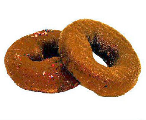 Pair of Chocolate Duncan Donuts - Faux Fake Prop 