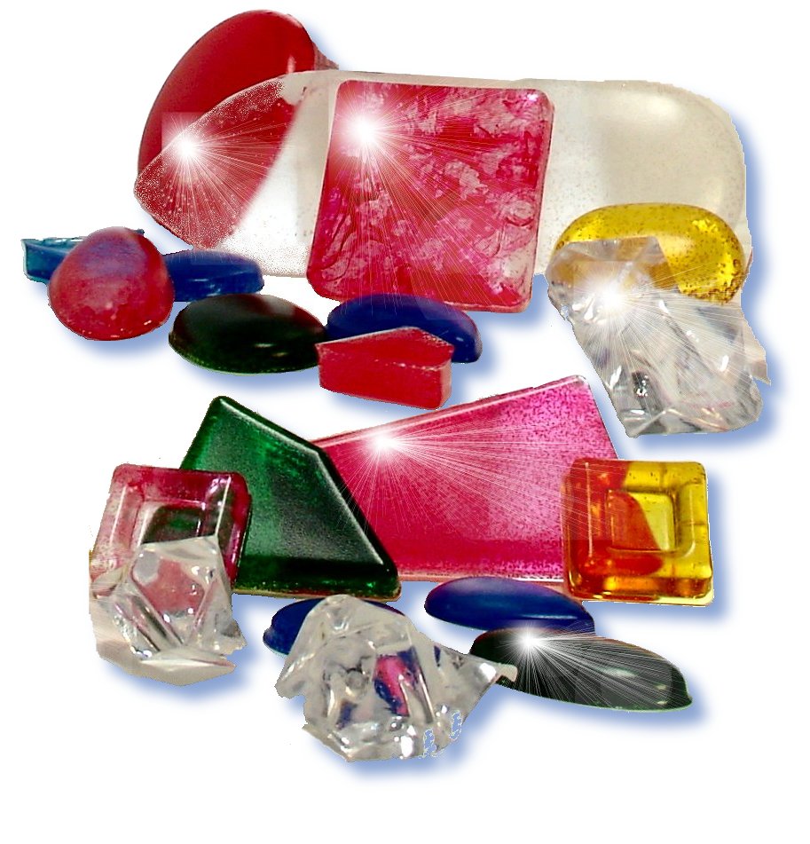 Jewels made with Jewel-R-Rezin