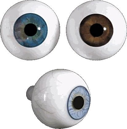 Blown Glass Figure Eyes with Veining 26mm 