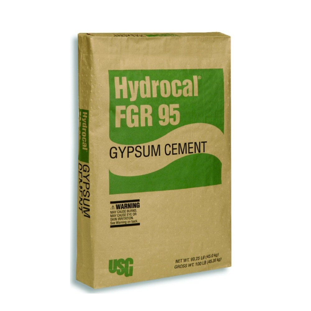 Hyrdocal FGR-95 from US Gypsum 50-LB bag showing