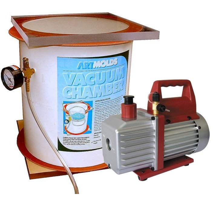  Vacuum Chamber with Vacuum Pump - 4-gal. vacuum chamber for deir airing molds and bubble free castings